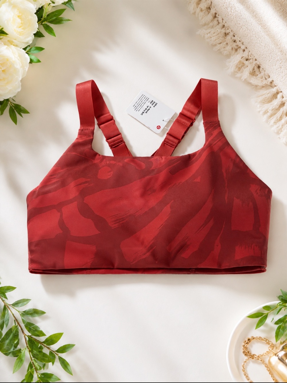 lululemon Red Patterned Sports Bra